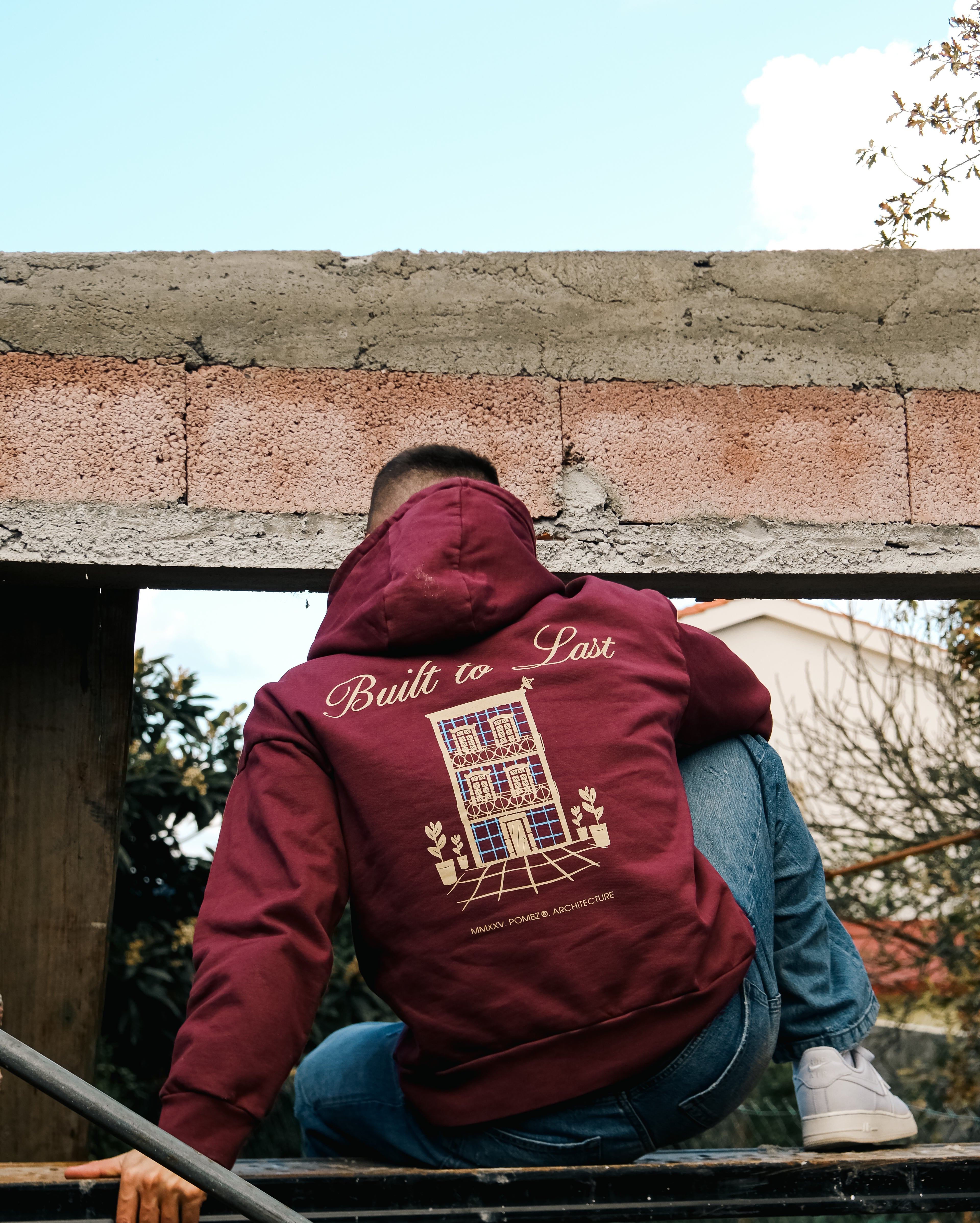 Hoodie Built to Last - Bordeaux