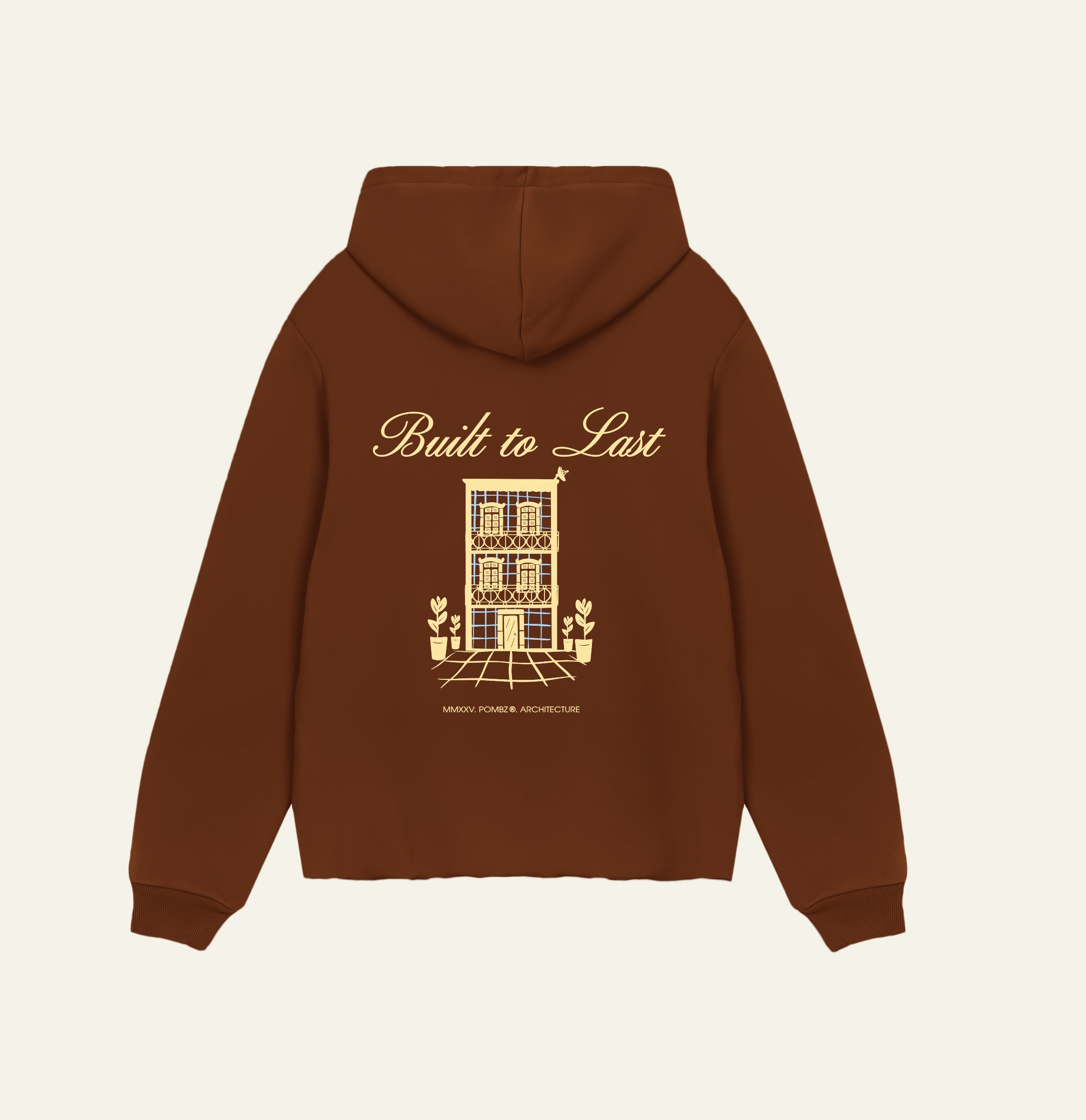 Hoodie Built to Last - Castanho